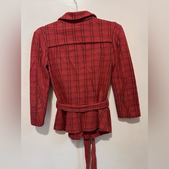 [Diane Von Furstenburg] Plaid Print Cotton Blazer - Picture 8 of 16